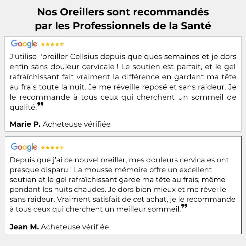 Oreiller Orthopédique Rafraîchissant Cellsius - Soulage les douleurs cervicales